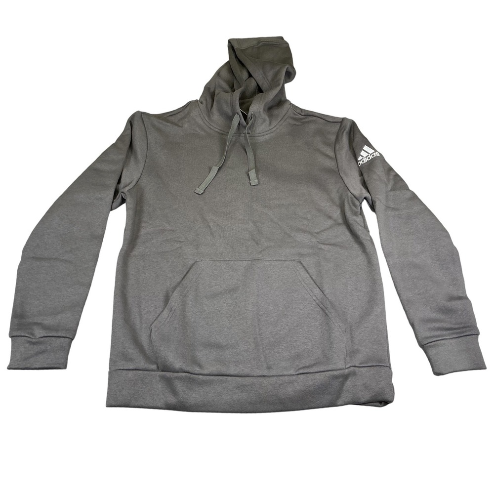 Adidas W Fleece Hood Grey Pullover Sweatshirt Women Small‎ HR8488 NWT